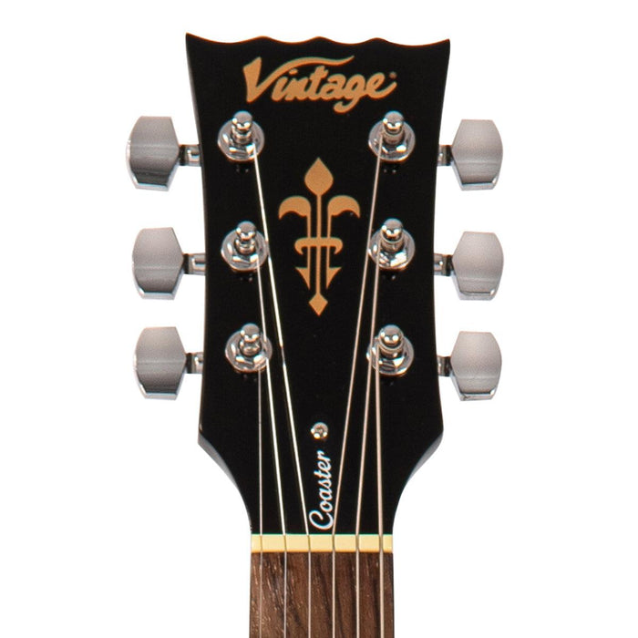 Vintage V10 Coaster Series Electric Guitar Pack ~ Left Hand Boulevard Black - DD Music Geek