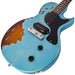 Vintage V120 ICON Electric Guitar ~ Distressed Gun Hill Blue Over Sunburst - DD Music Geek