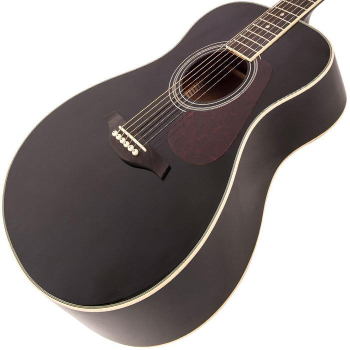 Vintage V300 Acoustic Folk Guitar ~ Black - DD Music Geek