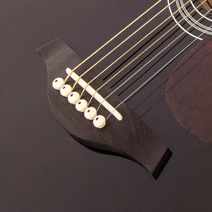 Vintage V300 Acoustic Folk Guitar ~ Black - DD Music Geek