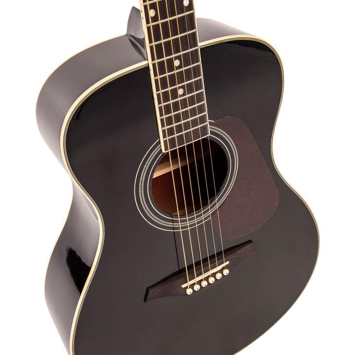 Vintage V300 Acoustic Folk Guitar Outfit ~ Black - DD Music Geek