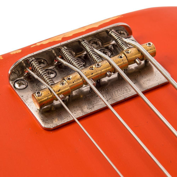 Vintage V4 ICON Bass ~ Distressed Firenza Red - DD Music Geek