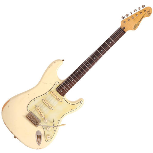 Vintage V6 Thomas Blug Signature Electric Guitar ~ Distressed Vintage White - DD Music Geek