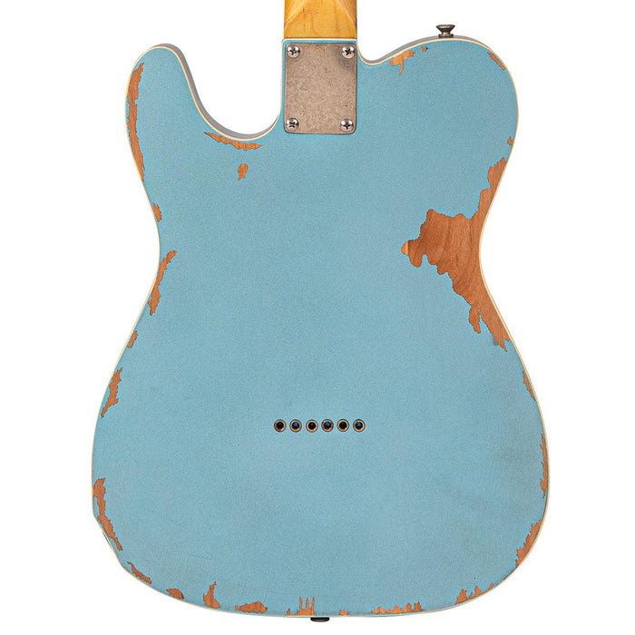 Vintage V66 Paul Rose Signature Electric Guitar ~ Distressed Gun Hill Blue - DD Music Geek
