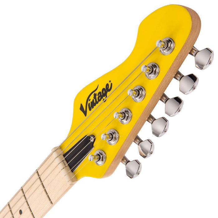 Vintage V6M24 ReIssued Electric Guitar ~ Daytona Yellow - DD Music Geek
