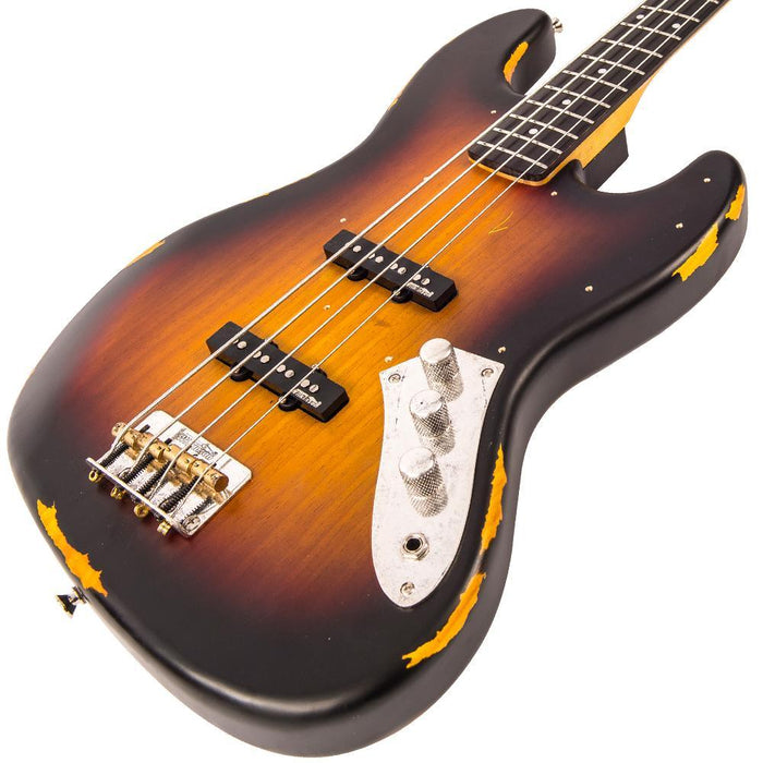 Vintage VJ74 ICON Bass ~ Distressed Sunset Sunburst - DD Music Geek