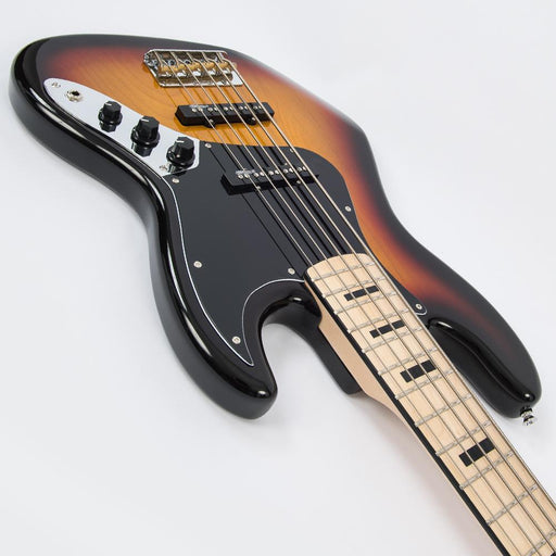 Vintage VJ75 ReIssued Maple Fingerboard Bass Guitar ~ 5-String ~ Sunburst - DD Music Geek