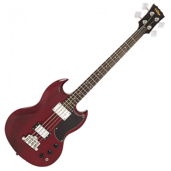 Vintage VS4 ReIssued Bass Guitar ~ Cherry Red - DD Music Geek