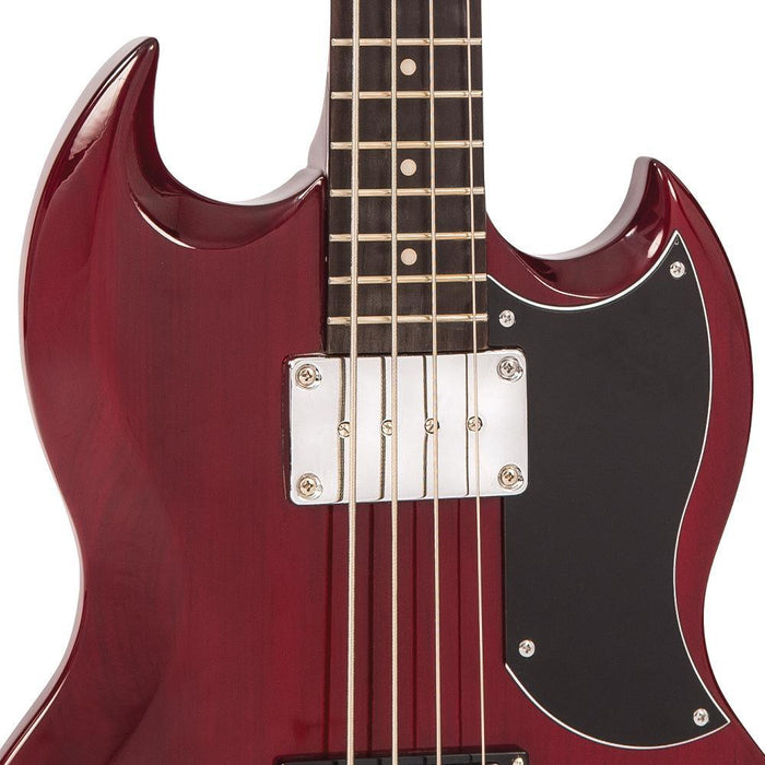 Vintage VS4 ReIssued Bass Guitar ~ Cherry Red - DD Music Geek