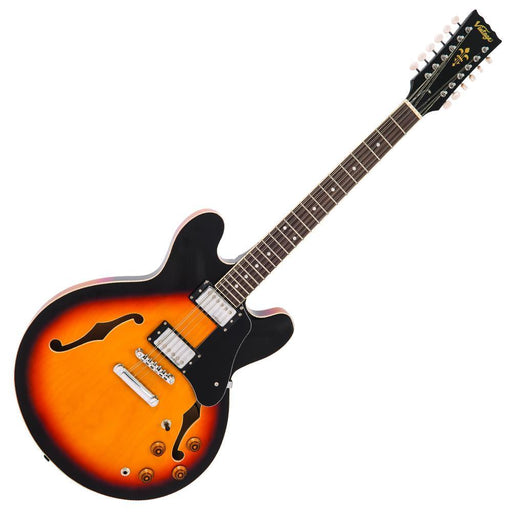 Vintage VSA500 ReIssued 12-String Semi Acoustic Guitar ~ Sunburst - DD Music Geek