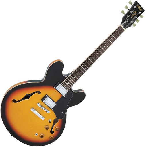 Vintage VSA500 ReIssued Semi Acoustic Guitar ~ Sunburst - DD Music Geek